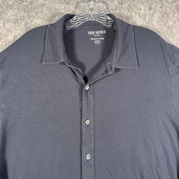 Todd Snyder Other - Todd Snyder Shirt Mens XL Blue Long Sleeve Premium Jersey Button Up Casual